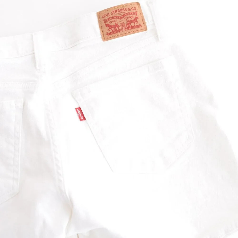Levi's White Denim Jean Shorts - Picture 11 of 12